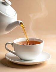 cup of tea with teapot