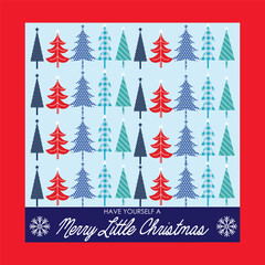 Christmas card with christmas tree pattern