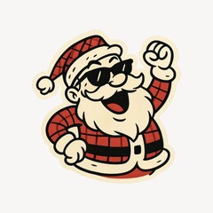Naklejka premium Cool Santa cartoon illustration