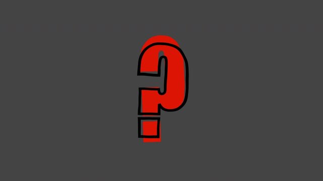 Moving doodle-style Question mark, alpha channel