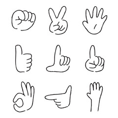 ゆるい手書きのハンドサインイラスト