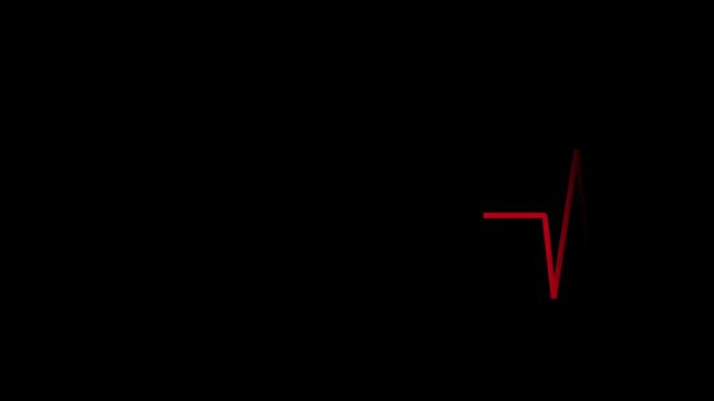 Diagram heartbeat flatline animation 4K resolutions on black background