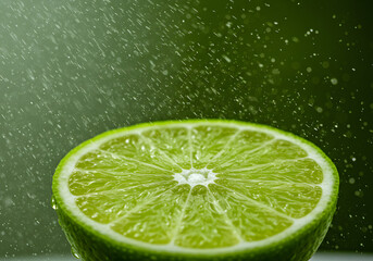 Lime slice with water splash