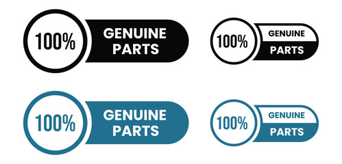 100% Genuine Parts Badge Vector Design for Authentic Product Label, Warranty Seal, and Quality Guarantee Tag