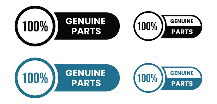100% Genuine Parts Badge Vector Design for Authentic Product Label, Warranty Seal, and Quality Guarantee Tag