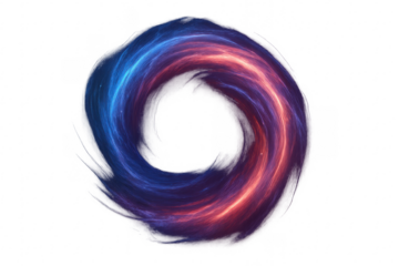 Luminous swirling ring of blue and red energy