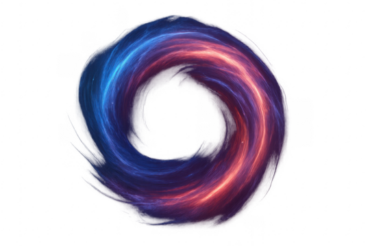 Luminous swirling ring of blue and red energy - Powered by Adobe