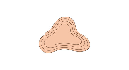 Abstract peach form with layered outline, suggesting a topographic map or organic growth
