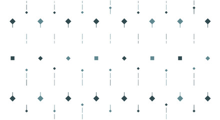 Minimalist geometric pattern featuring abstract shapes and dashed lines in shades of blue-gray on a white background.