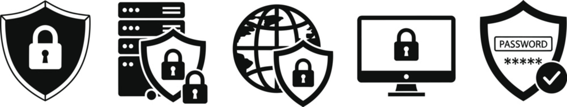 Cybersecurity protection network security data security internet security editable vector