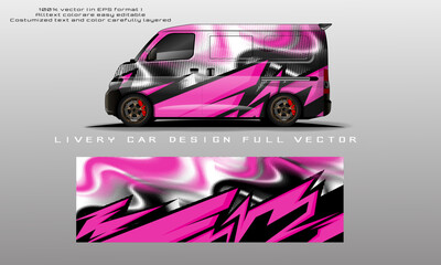 car livery design vector. Graphic abstract stripe racing background designs for wrap