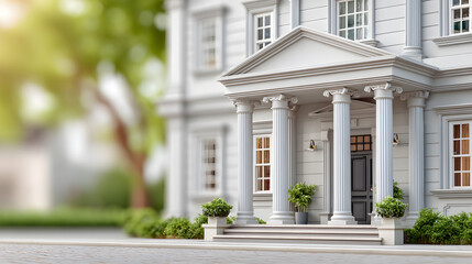 a classical mansion facade, portraying elegance and architectural excellence