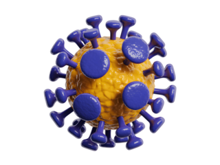 3d rendering of a coronavirus isolated on transparent background