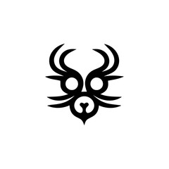 Mystical Tribal Deer Crest A Symbolic Vector Illustration