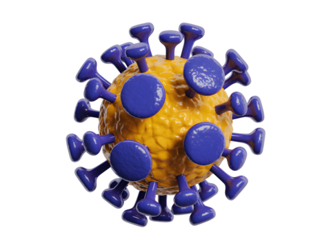 3d rendering of a coronavirus isolated on transparent background - Powered by Adobe