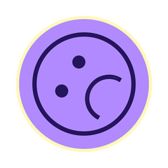 Abstract purple circle with simple face icon