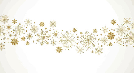 Elegant Gold Snowflake Border Design for Festive Winter Graphics