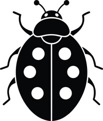 Obraz premium Flat design ladybug insect icon for nature and wildlife themes