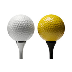 Golf Balls and Tees on Black Background