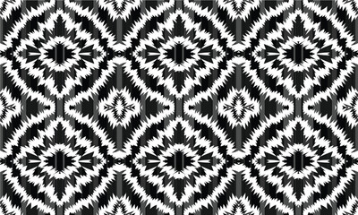 Ethnic ikat floral Ethnic Indian Pattern Ikat pattern Ethnic Pattern.Border Indian floral Aztec embroidery border seamless patterns.	