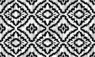 Ethnic ikat floral Ethnic Indian Pattern Ikat pattern Ethnic Pattern.Border Indian floral Aztec embroidery border seamless patterns.	