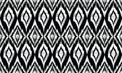 Ethnic ikat floral Ethnic Indian Pattern Ikat pattern Ethnic Pattern.Border Indian floral Aztec embroidery border seamless patterns.	