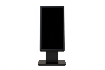 Tall digital display screen isolated on a transparent background