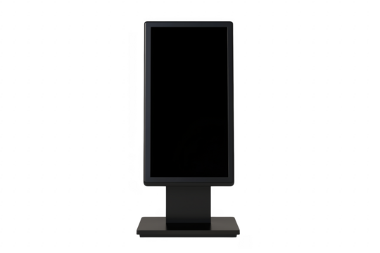 Tall digital display screen isolated on a transparent background