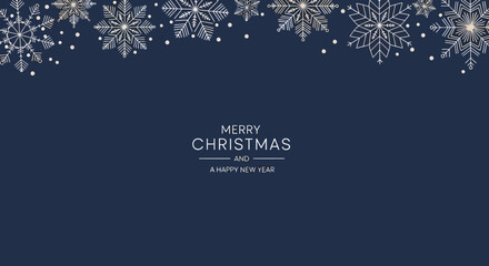 Festive Christmas and New Year Background with Snowflakes