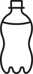 Simple outline icon of a plastic bottle filled with liquid