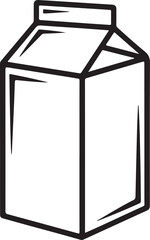 Simple hand drawn outline of a milk carton beverage container
