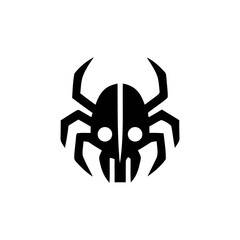 Abstract Spider Skull Vector Graphic Design