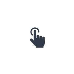 Obraz premium Touchscreen gesture icon depicted in a modern, minimalistic 2D flat vector illustration, symbolizing digital interaction, connectivity, and user interface on a pure white background.