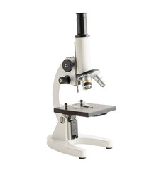 Microscope isolated on white background with clipping path.