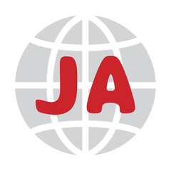 シンプルな地球アイコンとJAの文字