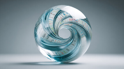 A stock chart spiraling into a semi-transparent floating orb, symbolizing financial growth, market dynamics, and futuristic analytics. A modern, abstract visualization ideal for business and tech conc