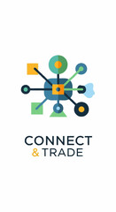 Connect  Trade logo featuring a stylized network of interconnected shapes.