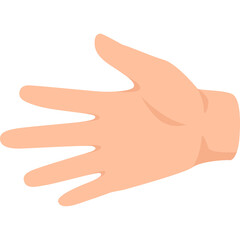 Illustration Of A Peach Colored Hand With Open Fingers And Thumb Extended Against A Transparent Background