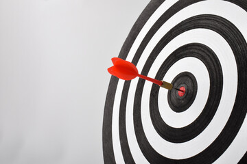 Dart board target with arrow isolated on white background