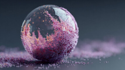 A stock chart spiraling into a semi-transparent floating orb, symbolizing financial growth, market dynamics, and futuristic analytics. A modern, abstract visualization ideal for business and tech conc