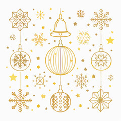 Christmas Ornament Icon Vector Set