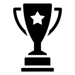 Minimalist Trophy Award Icon White Background