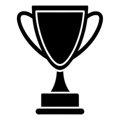 Minimalist Trophy Award Icon White Background