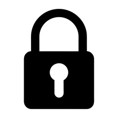 Minimalist Lock Icon White Background