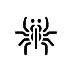 Minimalist Spider Glyph Vector Icon Illustration