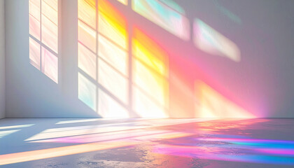 Chromatic Window Light Casting Rainbow on Wall