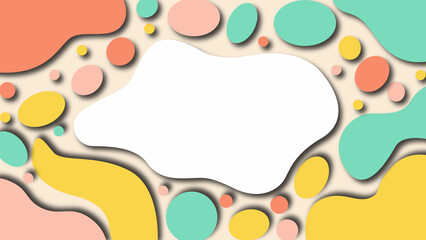 Abstract Pastel Organic Shapes and Dots Background with Copy Space