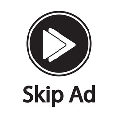 Skip ad button web icon isolated on the white background 