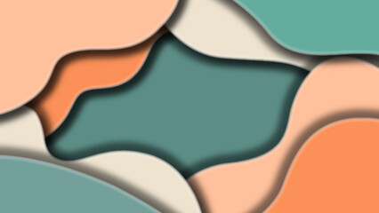 Abstract Layered Organic Shapes Background in Earth Tones