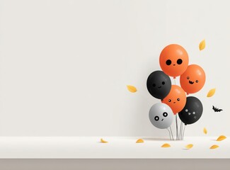 halloween ghost with balloon